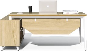 Kancelársky stôl s kontajnerom a komodou Houseland Profit Home 01 dub/biely