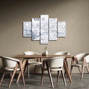 Obraz - Mramorované hexagóny (150x105 cm)