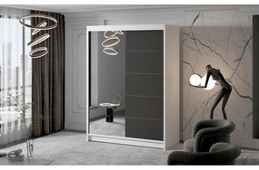 Veľká šatníková skriňa MILAN III 150 cm Biela