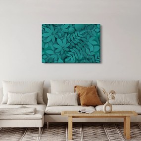Obraz - Tyrkysové listy (90x60 cm)