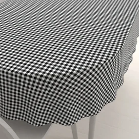 Biante Bavlnený oválny obrus Sandra SA-060 Čierno-biele kocky 120x200 cm