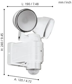 Eglo 98194 - LED Vonkajšie svietidlo so senzorom CASABAS 2xLED/4W/4xLR14 IP44