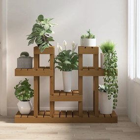 vidaXL Stojan na rastliny medovohnedý 104,5x25x77,5cm masívna borovica