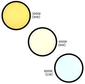 LED Stropné svietidlo MAQ LED/18W/230V 3000/4000/6500K IP40 čierna
