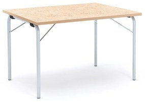 Skladací stôl NICKE, 1200x800x720 mm, linoleum - béžová, strieborná