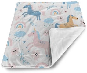 Sablio Deka pre bábätko Duhoví Jednorožce - 80x100 cm