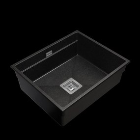 Gamma Decor 6050, 1-komorový granitový drez 600x500x220 mm, čierna škvrnitá, GMA-ZLE000109