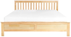 Drevená posteľ 180 x 200 cm svetlé drevo MAYENNE Beliani