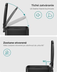 Odpadkový kôš do kúpeľne NORD, 6l, čierna SongmicsHome