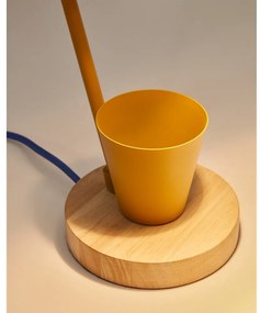 Stolová lampa v horčicovej farbe s kovovým tienidlom (výška 37 cm) Katia – Kave Home