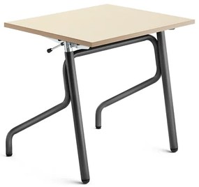 Nastaviteľná školská lavica ADJUST, 700x600 mm, HPL - breza, antracit