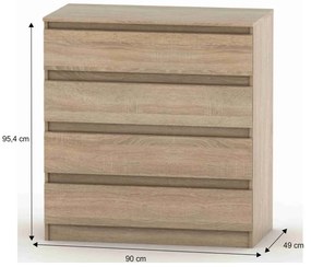 HANY NEW 004 komoda, dub Sonoma