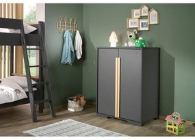 Tmavosivá detská skrinka pod vyvýšenú posteľ Vipack London