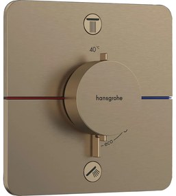 HANSGROHE ShowerSelect Comfort Q termostat pod omietku pre 2 spotrebiče, so zabudovanou bezpečnostnou kombináciou podľa EN1717, kartáčovaný bronz, 15586140