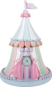Vianočné dekorácie figúrka cirkusový stan Pastel Christmas Chic - Ø 20*29 cm