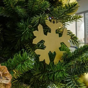 DECOLED 2D Kovová snehová vločka zlatá priemer 30 cm