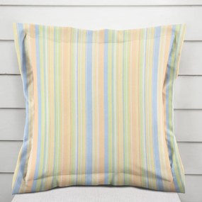 Biante Bavlnená obliečka na vankúš s lemom Sandra SA-734 Pastelovo farebné pásiky 45 x 45 cm