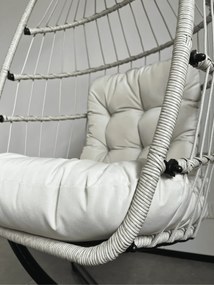 Skládací závěsné houpací křeslo Houseland Malta světle šedé