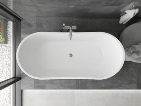 Mexen Montana, voľne stojaca vaňa 180 x 80 cm, biela, chrómový prepad, 52011808000-01