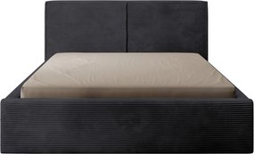 Posteľ Inez 180x200 cm, čierna štruktúrovaná látka
