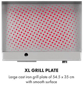 Klarstein Grillmeile 3000G, elektrický gril, 3000 W, grilovacia platňa 54,5 x 35 cm, hladký