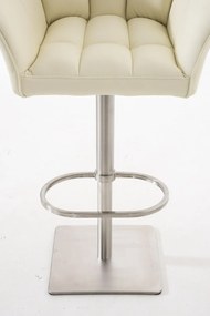 Barová stolička Damas E1 - koženka, nerezový rám - Krémová