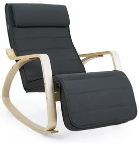 SongmicsHome Hojdacie kreslo, leňoška SWING nosnosť 150kg, 67x115x91cm, antracitová