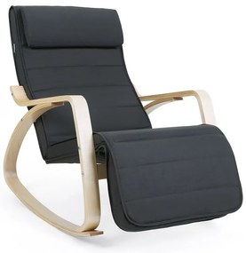 SongmicsHome Hojdacie kreslo, leňoška SWING nosnosť 150kg, 67x115x91cm, antracitová