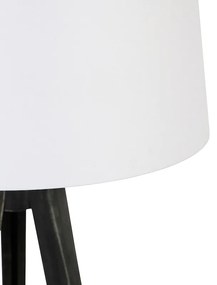 Trojnožka čierna s tienidlom z ľanu biele 45 cm - Tripod Classic