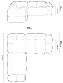 Tmavohnedá zamatová rohová pohovka Loretto – Cosmopolitan Design