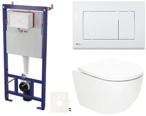 Závesný wc set SAT Fusion do ľahkých stien / predstenové vírové splachovanie SIKOSSTORFU20, 1 ks