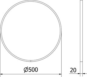 Mexen Loft okrúhle kúpeľňové zrkadlo 50 cm, biely rám - 9850-050-050-000-20