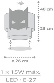 Dalber 61802 - Detský luster DARK HERO 1xE27/15W/230V