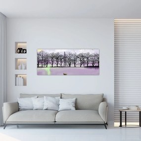 Obraz - Pramice na jazere (120x50 cm)