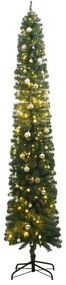 Úzky vianočný stromček 300 LED s guľami 300 cm 3210230