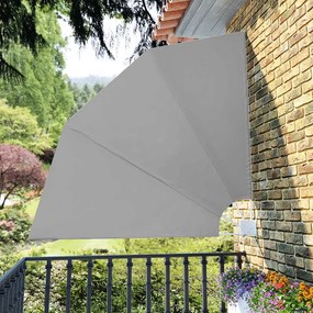 Skladacia zástena na balkón, 140 cm,- sivá