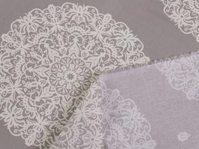 Biante Bavlnený záves Sandra SA-547 Krémové mandaly na béžovosivom 150x140 cm