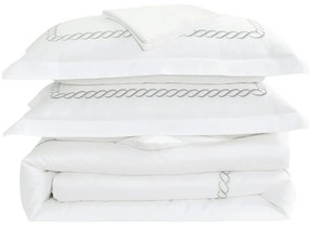 Biele obliečky na dvojlôžko/predĺžené z bavlneného saténu s plachtou/6-dielne 240x220 cm Whispered Serenity – Mila Home Luxury