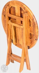 FaKOPA s. r. o. VASCO - skladací stôl z teaku gulatý Ø 75 cm, teak