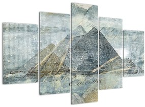 Obraz - Pyramídy v modrom filtri (150x105 cm)