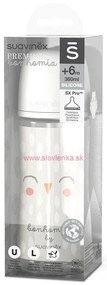 SUAVINEX - fľaša BONHOMIA 360 ml fyziologická SX PRO + 6 LF - biela