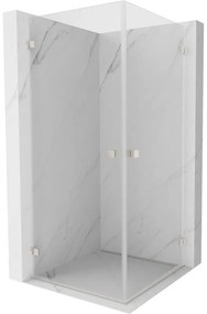 Mexen Lunar-B Duo výklopný sprchový kút 75 x 75 cm, číre sklo, brúsená oceľ, 832-075L-075P-97-00