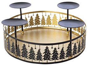Weltbild Kovový adventný svietnik so sviečkami Golden Forest