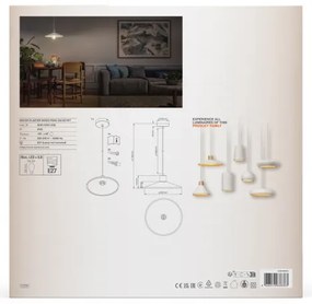 Ledvance - Luster na lanku DECOR PLASTER 1xE27/25W/230V pr. 32 cm sadra biela