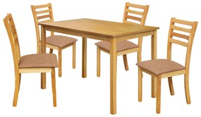 Stôl + 4 stoličky BARCELONA lak javor