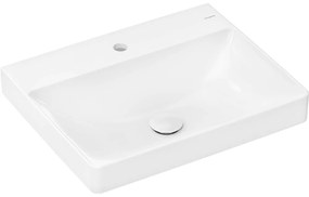 HANSGROHE Xelu Q zápustné umývadlo na dosku s otvorom (spodná strana brúsená), bez prepadu, 600 x 480 mm, biela, s povrchom SmartClean, 61018450