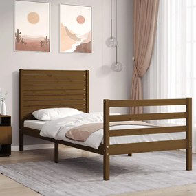 Rám postele s čelom medovohnedý 3FT jednolôžko masívne drevo 3194994