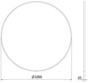 Mexen Loft, okrúhle kúpeľňové zrkadlo 100 cm, farba rámu brúsená oceľ, 9850-100-100-000-10
