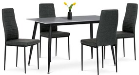 Autronic BONTEC Jedálenský set so 4 stoličkami, 130x70x76cm mramor, ASE-1003 BK2 Farba: Čierna