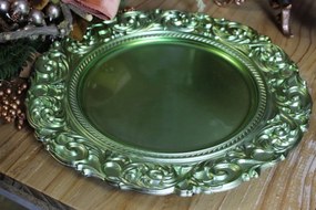 Zelený lesklý klubový tanier 36cm